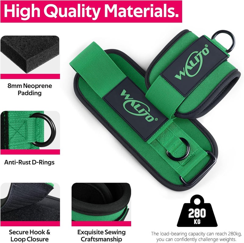 WALITO Ankle Resistance Bands with Cuffs, Exercise Bands for Legs and Butt, Booty Workout Equipment for Kickbacks and Hip Fitness Training - Image 2